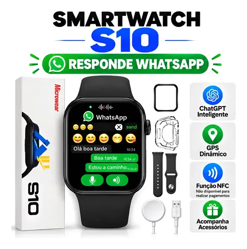 Relógio Microwear S10 Série 11 47mm Amoled Gps Nfc