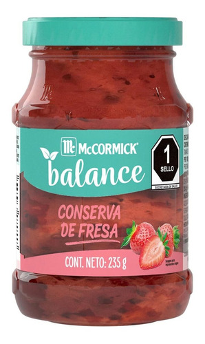 Mermelada Mccormick Fresa Balance 235g