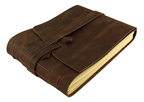 Álbum De Fotos Con Caja De De Piel Auténtica Rústica