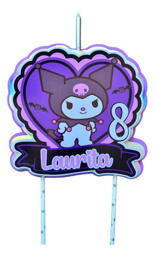 Topper Vela Kuromi Cumpleaños Personalizado