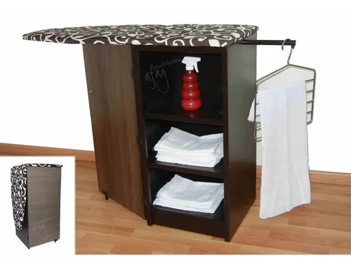Mueble De Planchado Plegable Burro Para Planchar Abatible Compacto Repisas Y Puerta Discreto Muebles Ahorradores Espacio