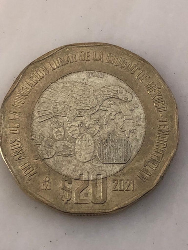 Moneda Conmemorativa De 20 Pesos 700 Años Fundación Lunar