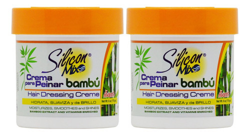 Mezcla De Silicio Bambu  pelo Vestidor Crema 6oz  Pack De 2