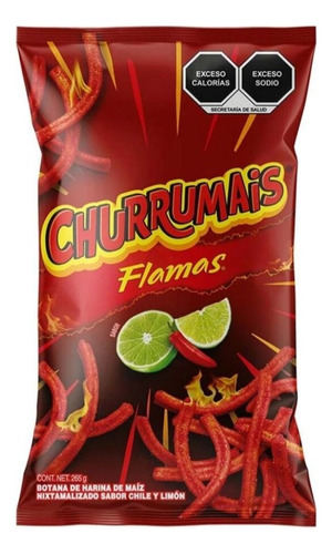 Botana Sabor Chile Y Limón Sabritas Churrumais Flamas 265 G