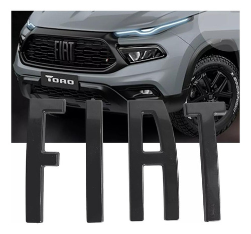 Emblema Grade Fiat Toro Preto Black Piano 2021 2022 2023