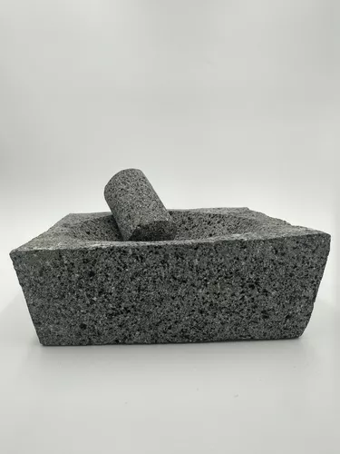 Molcajete Mexicano Cuadrado Piedra Volcánica Negra No 8