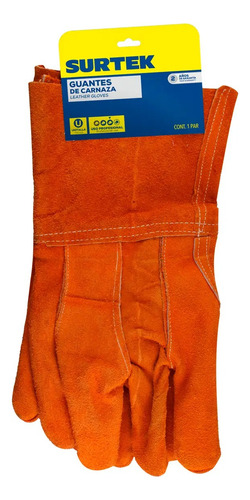 Guantes Carnaza Largos Puño 12.5cm Expulsión Rápida Surtek