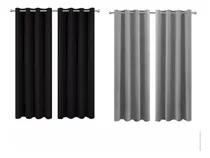 Comprar Persianas Black Out Negras\u002Fgrises Ojal Cortinas,132*213cm 2p