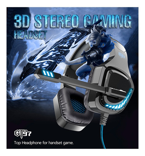 Audífonos Gamer Ovleng Gt97 Usb Jack 3.5mm Ps4 Pc Móvil Color Negro