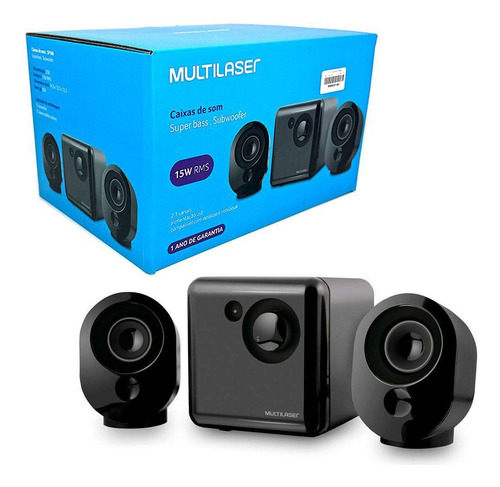 Caixa De Som Computadr 15w Usb/p2 Graves Sp166 Multilaser