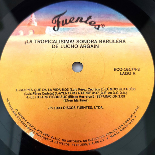 Sonora Barulera De Lucho Argain - La Tropicalisima! Lp