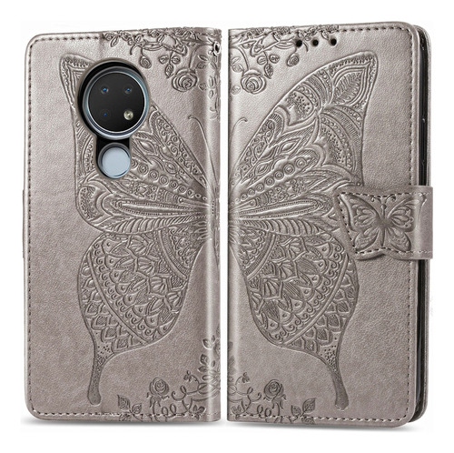 Para Nokia 6.2/7.2 Butterfly Love Flower En Relieve Horizont