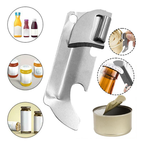 1 Abrelatas De Acero Inoxidable, Mini Abrebotellas Portátil