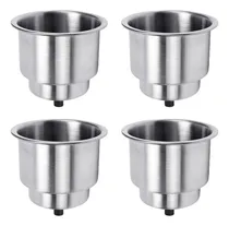 Comprar Kit 4 Porta Copos Garraf Aço Inox Embutir Barco Lancha 110mm