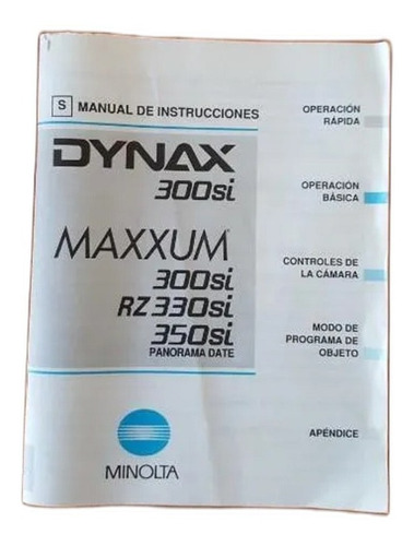 Manual En Español Minolta Dynax 300si, Maxxum 300si Ver Foto