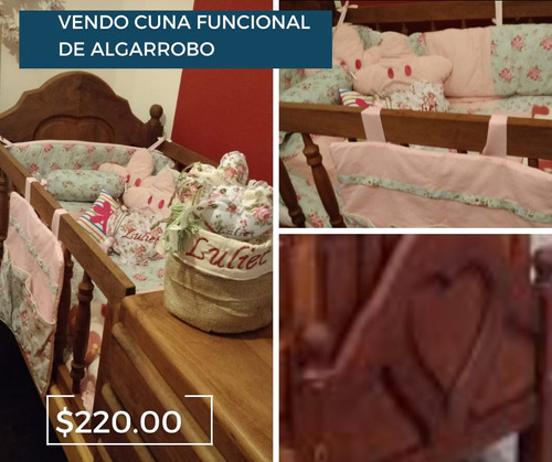 Cuna Funcional Con Cajonera De Algarrobo 