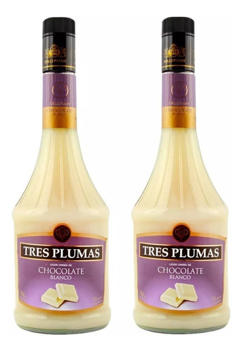 Chocolate Blanco Licor Tres Plumas X 2 Botellas Envio Gratis