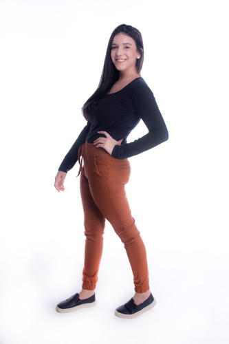 Calça Jogger Feminina Bomber Bengaline Com Elastico E Bolso