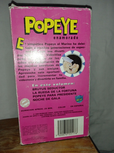 Película Vhs Popeye El Marino En Español Latino (Usado)