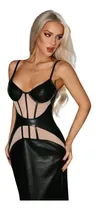 Comprar Vestido Eco Cuero Shein Bustier Goth Grunge Corset Noche 