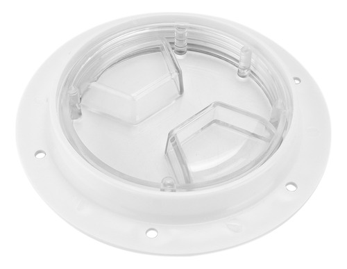 Placa Abs Redonda Blanca Con Tapa Transparente Para Acceso A