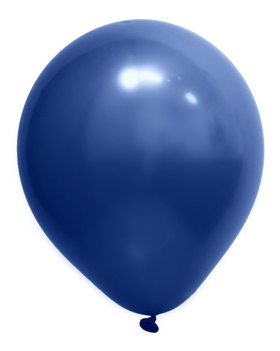 Balão Bexiga Cromado Metalizado Redondo N9 Azul 25 Unidades