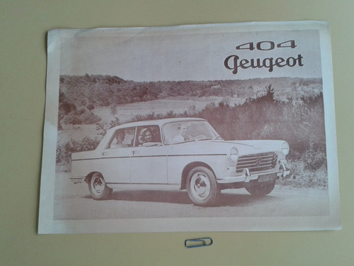 Peugeot 404  Publicidad Promoción Lámina