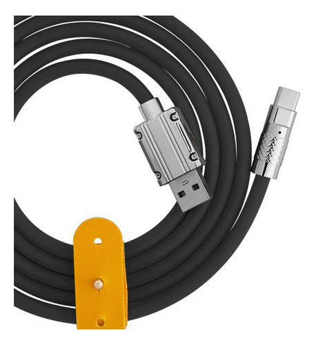 Cable de datos USB tipo C, 120 W, superrápido y duradero, 6 A, color negro