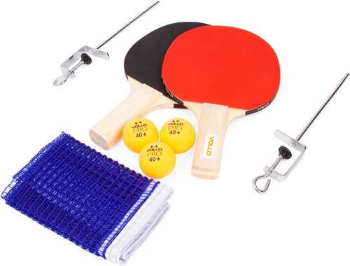 Kit Ping Pong Vollo C/ Rede 2 Raquetes 3 Bolas Tenis De Mesa