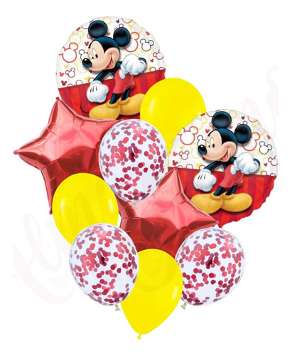 Pack Globos Mickey + Látex . Pack X 10