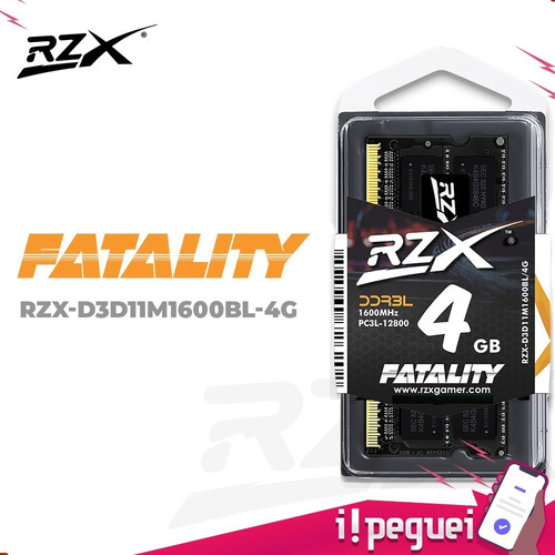 Imagem 2 de 7 de Memória Ram Fatality 4gb 1x4gb Rzx-d3d11m1600bl/4g