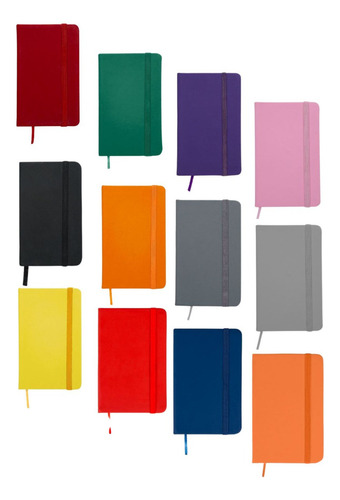 10 Mini Caderneta Tipo Moleskine C/ Pauta Emborrachada 12x7