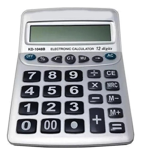 Calculadora Eletrônica Cinza Grande 12 Dígitos - Renlix