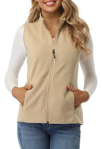 Polera Sin Mangas Polar Clásica Suave Chaquetas Mujer