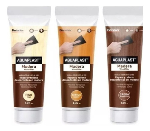 Aguaplast Masilla Para Madera Beissier 125ml Nogal Claro
