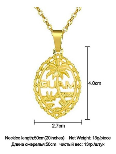 Sajayea, Collares Con Colgante De Mapa De La Bandera De Guam