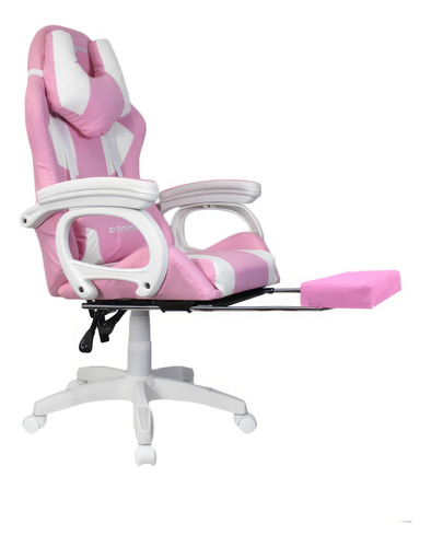 Silla Gamer Extingtion Masajeador Lumbar Apoya Pies - Rosado