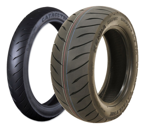 Par Pneu K6702 100/90b19 + 160/70b17 Kenda Sem Câmara