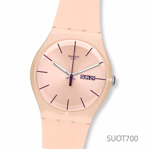 Reloj Swatch New Gent Rose Rebel Suot700 Malla Silicona
