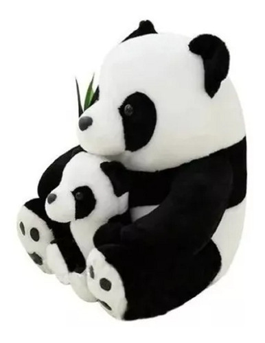 Panda Com Filhotinho Pelúcia 27cm Ursinho Panda Com Filhote