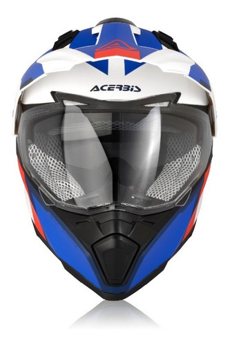 Casco Flip Fs-606 Blanco/azul/rojo M
