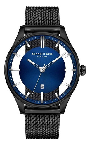 Kenneth Cole Ny - Reloj Análogo Kc50919022a Hombre Color de la correa Negro Color del bisel Azul Color del fondo Azul