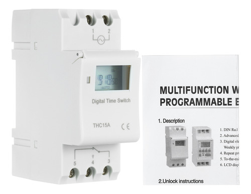 Interruptor Temporizador Digital Lcd Thc15a 16a 7 Días Ac/dc