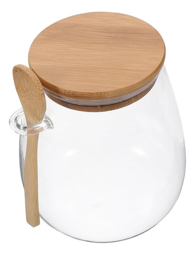Tarro De Vidrio Para Despensa Con Cuchara De Madera, 1000ml