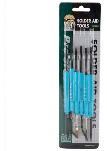 Imagen 2 de 5 de Kit Herramientas Soldar Desoldar Proskit 6 Piezas 1pk-3616