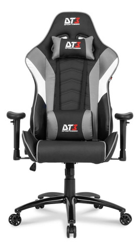 Cadeira de escritório DT3sports Elise gamer ergonômica  preto e cinza com estofado de couro sintético