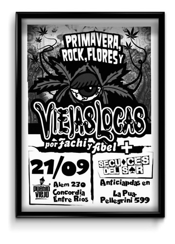 Cuadro Viejas Locas Pity M2 35x50 (marco + Lámina + Vidrio)