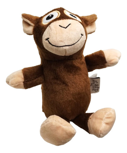 Peluche Para Perro Afp Sonido Ultrasonico Monkey 22cm Color Marrón Diseño Mono
