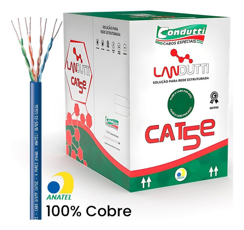 Cabo De Rede Condutti Cat5e 305m Azul