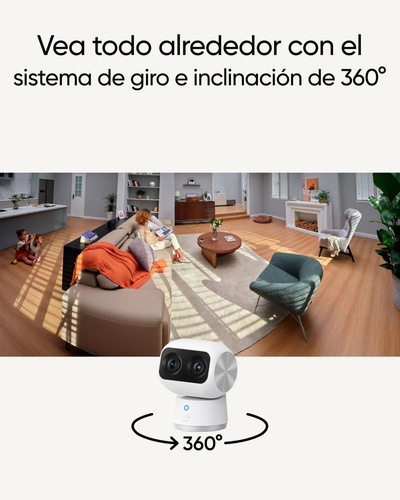 Cámara De Seguridad Inalámbricas Eufy Security Indoor Cam S350, Cámara de Vigilancia Dual 8mp+3mp, Zoom de 8× y PTZ de 360°, Seguimiento Inteligente por AI para Personas y Movimientos, Interior, Wi-Fi